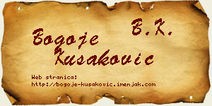 Bogoje Kušaković vizit kartica